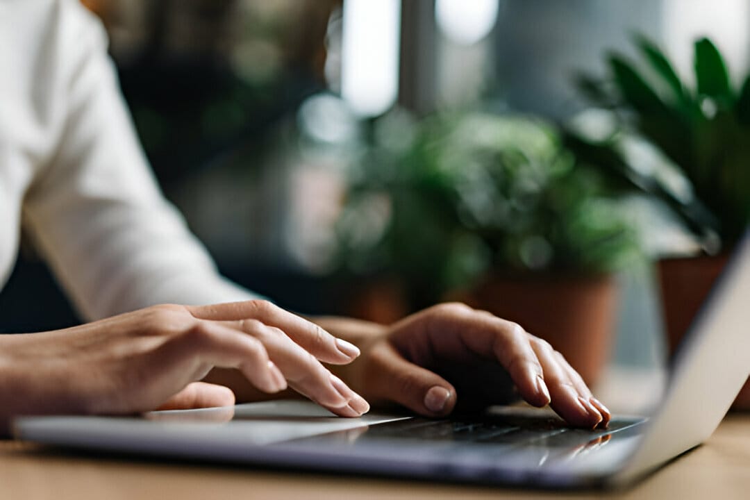 model videochat acasa la laptop tastand